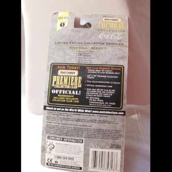 MATCHBOX Premiere COCA COLA Model A Ford Series 1 Dies-Cast Car Vintage - Picture 4 of 7